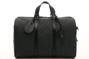 Gucci Boston Bag Canvas Leather Black